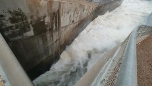 Corps of Engineers release water from Perry Lake as flood pool has reached capacity
