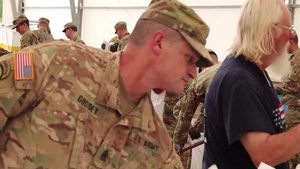 Missouri National Guard Soldiers reinforce levee in Hannibal, Missouri.