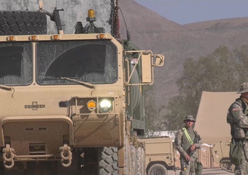 Vehicles and Soldiers Convoy at the National Training Center B-ROLL