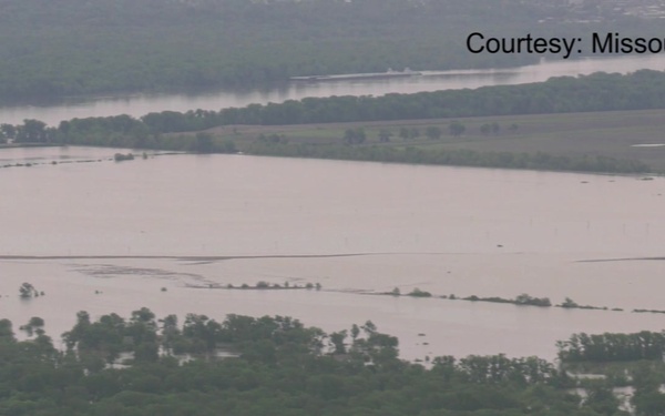 Aerial Footage of flooding in Missouri 2019