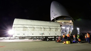 AEHF - 5 satellite load onto C-5C Super Galaxy timelapse