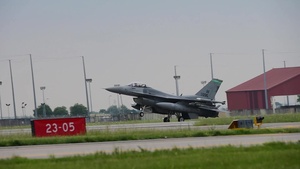 F-16s and F-35As land & take off during Astral Knight 2019