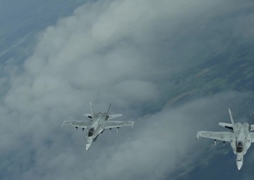 U.S. Air Force F-35A &amp; Finnish F-18s fly together