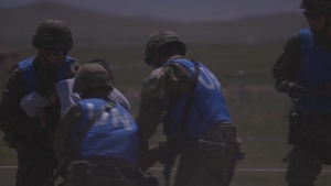 *B-Roll* Japanese soldiers conduct security operations training during Khaan Quest 2019