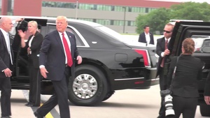 President arrival at Offutt AFB, NE