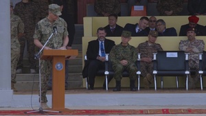 *B-Roll* Guest speakers give remarks during opening ceremony for Khaan Quest 2019