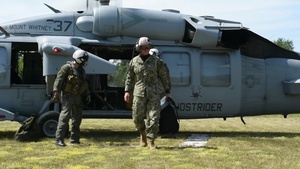 Vice Adm. Andrew Lewis arrives in Palanga, Lithuania for distinguished visitors day