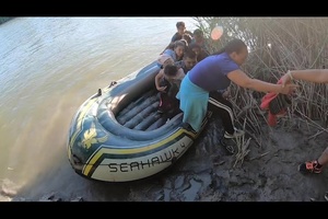 Inflatable rafts used to smuggle families from Mexico to the U.S.