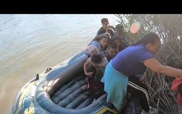Inflatable rafts used to smuggle families from Mexico to the U.S.