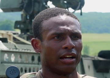 Comanche Strykers dig in for base defense at Saber Guardian.