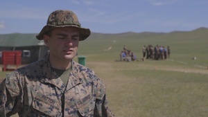 *B-Roll* Marine Corps fire team leader discusses his experience during Khaan Quest 2019