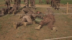 Mongolian Army soliders conduct casualty care training during Khaan Quest 2019