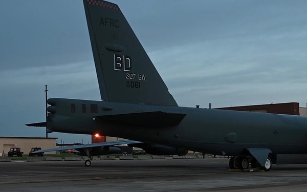 B-52 Stratofortresses at sunrise
