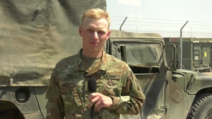 Spc. Daven Hoke shout out to Manton, Michigan