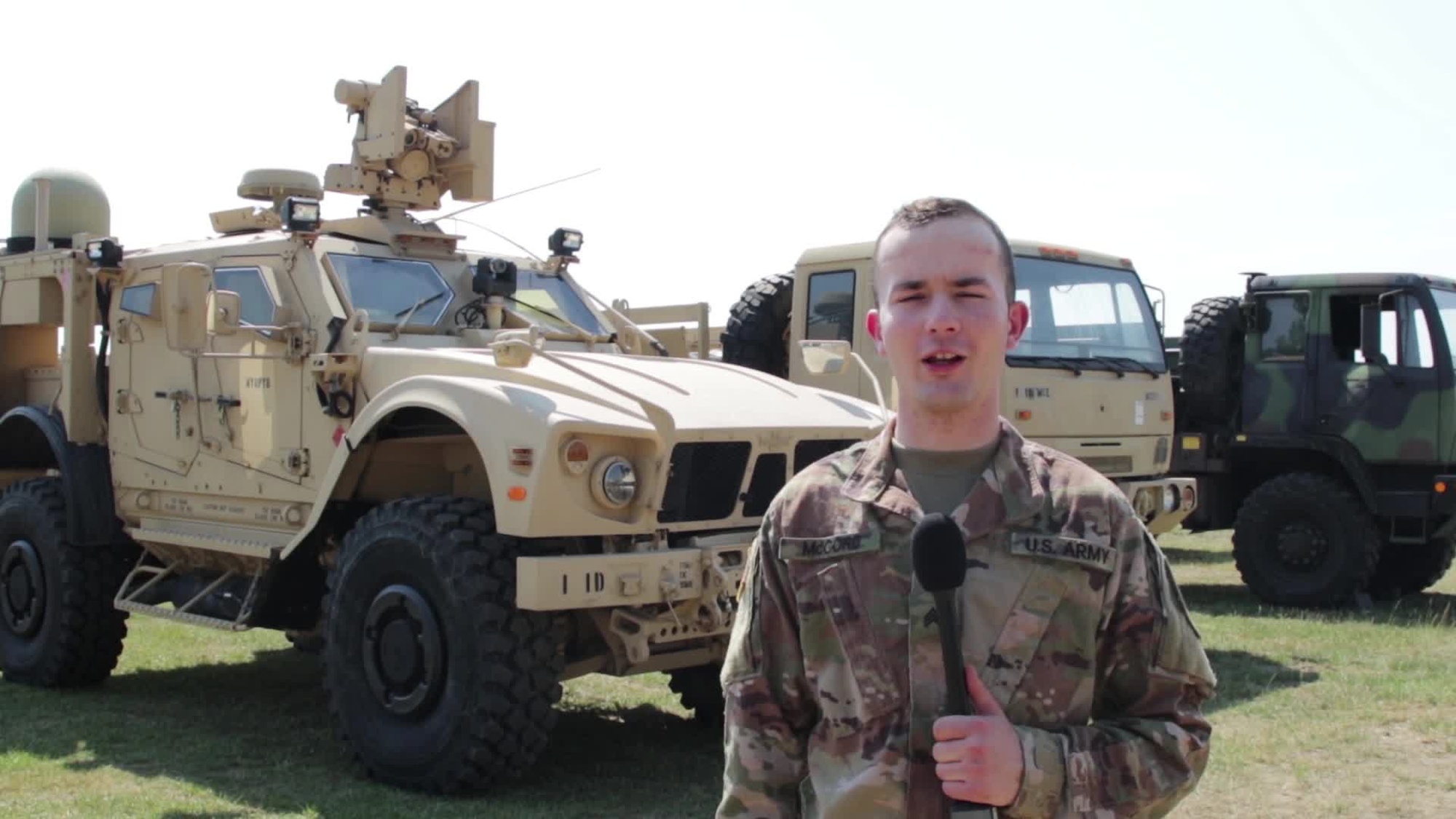 Sgt. Sam McCord gives a 4th of July shout out to his hometown June 24, 2019 at Mihail Kogalniceanu Air Base, Romania. Sgt. McCord is from Lenexa, Kansas. (U.S. Army video by Pvt. Michael Ybarra)