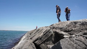 Regional Great Lakes and Ohio Division Break Water Assessment Team inspect Break Waters on Lake Erie
