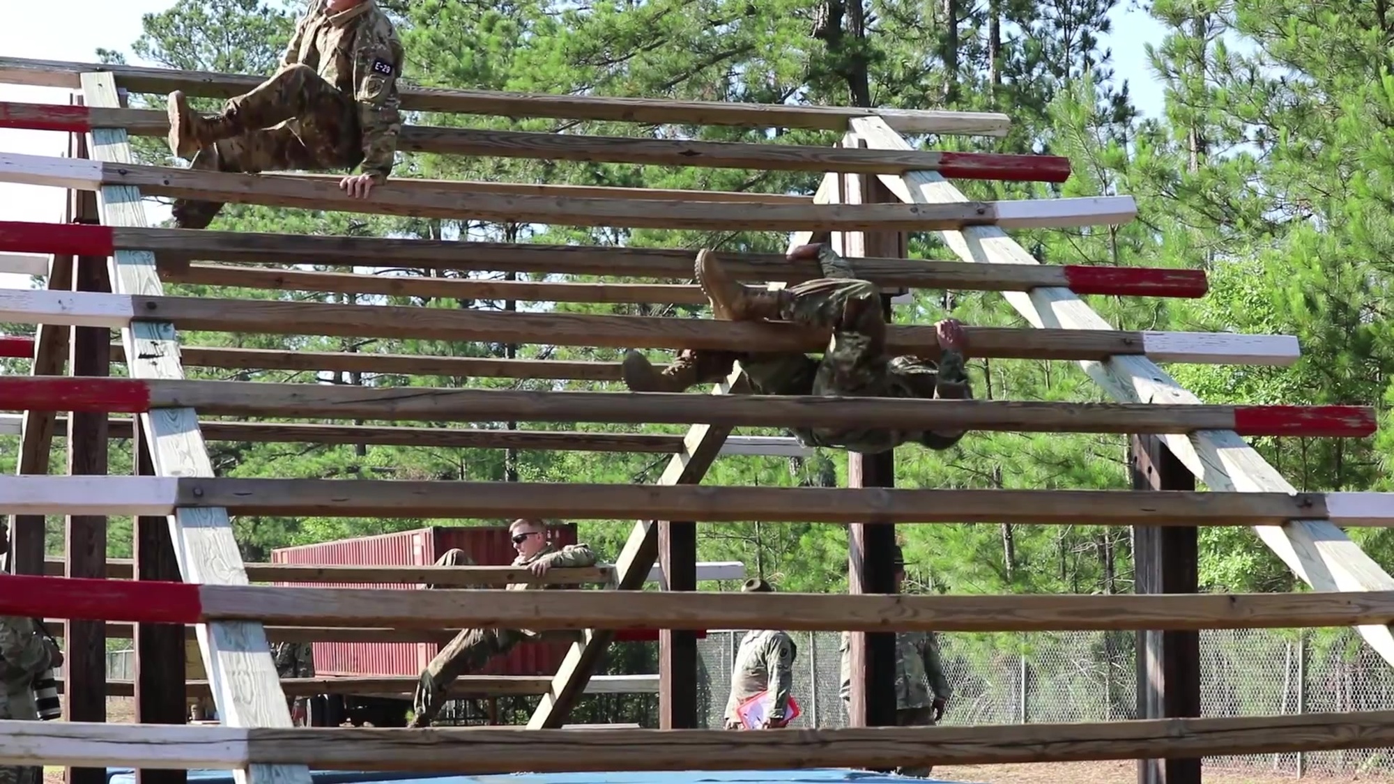 U.S Army Reserve Soldiers, representing the multiple commands of the reserve components, compete in an Air Assault Obstacle Course at the 2019 U.S. Army Reserve Best Warrior Competition at Fort Bragg, N.C. June 24. This year’s Best Warrior Competition will determine the top noncommissioned officer and junior enlisted Soldier who will represent the U.S. Army Reserve in the Department of the Army Best Warrior Competition later this year at Fort A.P. Hill, Va. (U.S. Army Reserve video by Pfc. Keely Key) (Released)