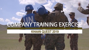 U.S. Marines and Mongolian soldiers carry out company training exercise for Khaan Quest 2019 *with graphics generation*
