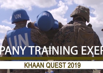 U.S. Marines and Mongolian soldiers carry out company training exercise for Khaan Quest 2019 *with graphics generation*