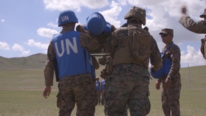 U.S. Marines and Mongolian soldiers carry out company training exercise for Khaan Quest 2019 *without graphics generation*