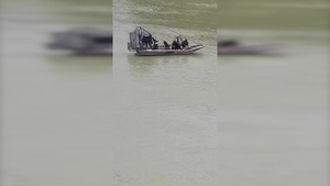 CBP, United States Border Patrol and marine agents rescue 13-year-old Honduran boy found submerged/unresponsive in Rio Grande near Bridge #1, Eagle Pass, Texas.