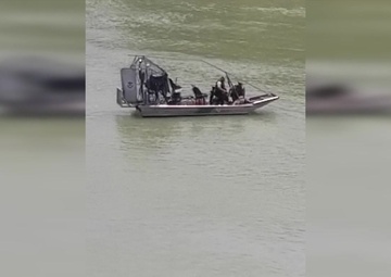 CBP, United States Border Patrol and marine agents rescue 13-year-old Honduran boy found submerged/unresponsive in Rio Grande near Bridge #1, Eagle Pass, Texas.