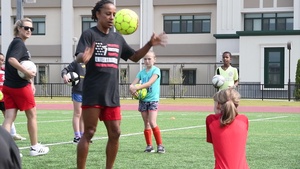US Women’s Soccer Team players teach soccer to MCAS Iwakuni children (B-Roll)