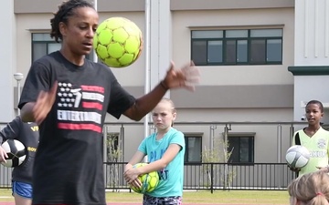 US Women’s Soccer Team players teach soccer to MCAS Iwakuni children (B-Roll)