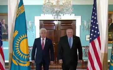 Secretary Pompeo Camera Spray with Kazakh Foreign Minister