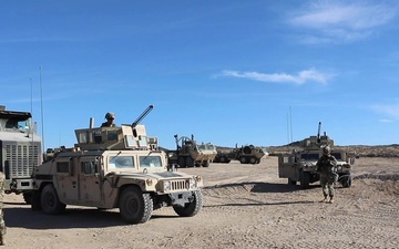 Operation Hickory Sting - 630th Combat Sustainment Support Battalion Convoy Departs Base Camp at NTC