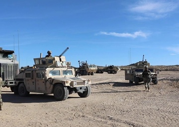 Operation Hickory Sting - 630th Combat Sustainment Support Battalion Convoy Departs Base Camp at NTC