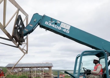 Staff Sgt. Jeremy Bolling shares his experience during the Mertarvik Innovative Readiness Training