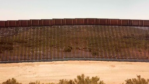 New and Legacy Border Wall Flyover in Tecate, Calif