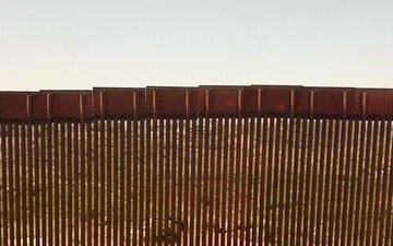 New and Legacy Border Wall Flyover in Tecate, Calif