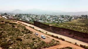 New and Legacy Border Wall Flyover in Tecate, Calif  #2