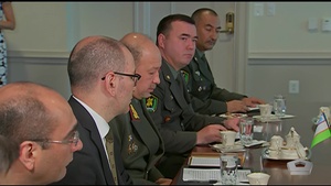 Esper Welcomes Uzbekistan Defense Minister Bakhodir Kurbanov