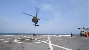 USS John P. Murtha (LPD 26) Replenishment with USNS Arctic in Arabian Sea