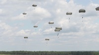 Modern Paratrooper jumps for historical demonstration team