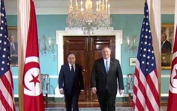 Secretary Pompeo Camera Spray with Tunisian Minister of Foreign Affairs