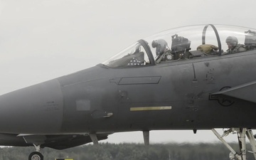 F-15 Strike Eagle Aircraft Land in Poland