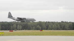 U.S. Air Force's C-130J Super Hercules Aircraft Land in Poland
