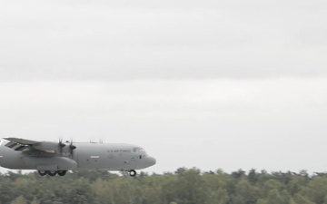 U.S. Air Force's C-130J Super Hercules Aircraft Land in Poland