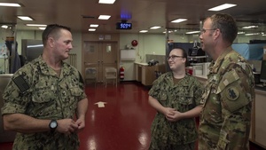 HN Kingsbury reconnects with father on Comfort Deployment 2019