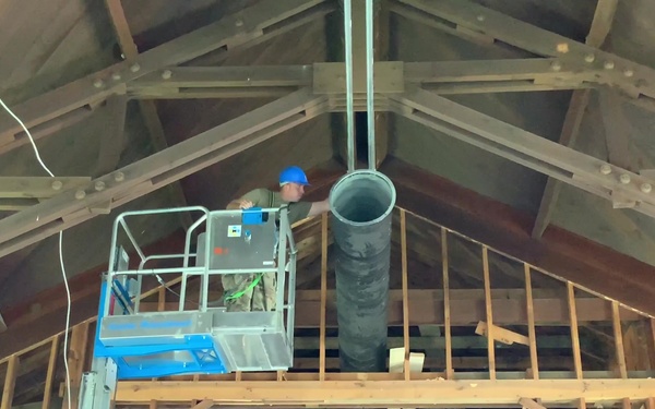 127th CES Install Spiral Ductwork