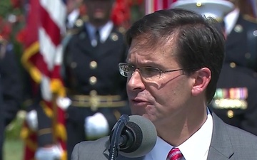 Welcome Ceremony: President Donald Trump and Vice President Mike Pence welcome new Secretary of Defense Mark T. Esper to the Pentagon