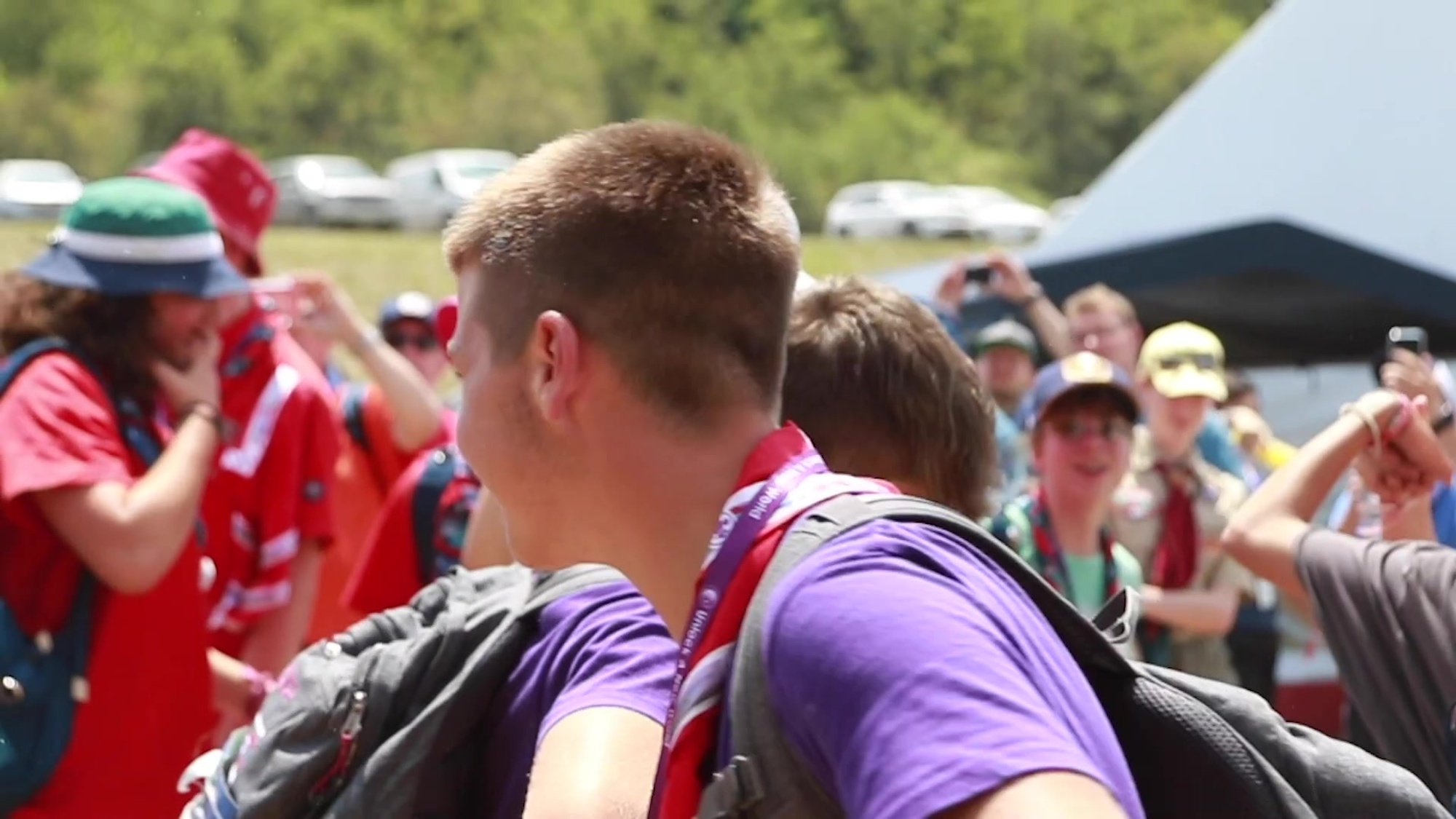 GLEN JEAN, W.Va. - United States Army Six-String Soldiers of the U.S. Army Field Band, Fort Meade, Md., entertains scouts on the World Point Stage at the World Scout Jamboree in Glen Jean, W.Va. July 25, 2019. Six-String Soldiers is an active duty Army group that performs bluegrass, country, folk, and Americana music. (U.S. Army National Guard video by Spc Brianna Lawrence)