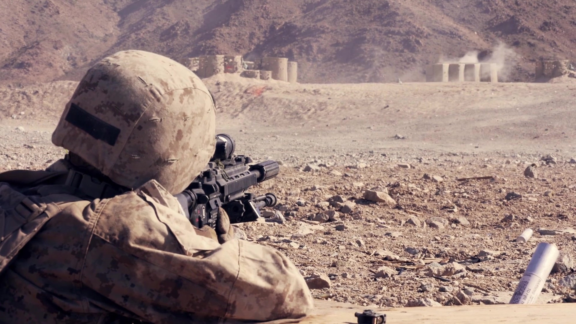 U.S. Marines with 1st Marine Battalion, 25th Marine Regiment, 4th Marine Division conduct training on range 410A during Integrated Training Exercise 5-19 at Marine Corps Air Ground Combat Center Twentynine Palms, Calif., July 27, 2019. ITX is an essential component to the Marine Forces Reserves training and readiness cycle. It serves as the principle exercise for assessing a unit’s capabilities. (U.S. Marine Corps video by Cpl. Conner Downey)
