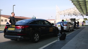 USO Volunteers greet and treat passengers at the Patriot