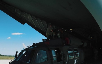 Joint Team Works Together to Transport Black Hawks on C-17