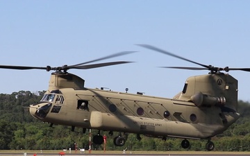 CH-47 Chinook Landing at Sparta-Fort McCoy Airport, Wisconsin